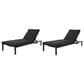 Hearth and Haven Navan Outdoor Foldable and Stackable Chaise Lounge in Dark Grey (Set of 2), , large