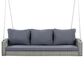Hearth and Haven Go Outdoor 3-Seater PE Rattan Wicker Porch Swing Bench in Gray, , large
