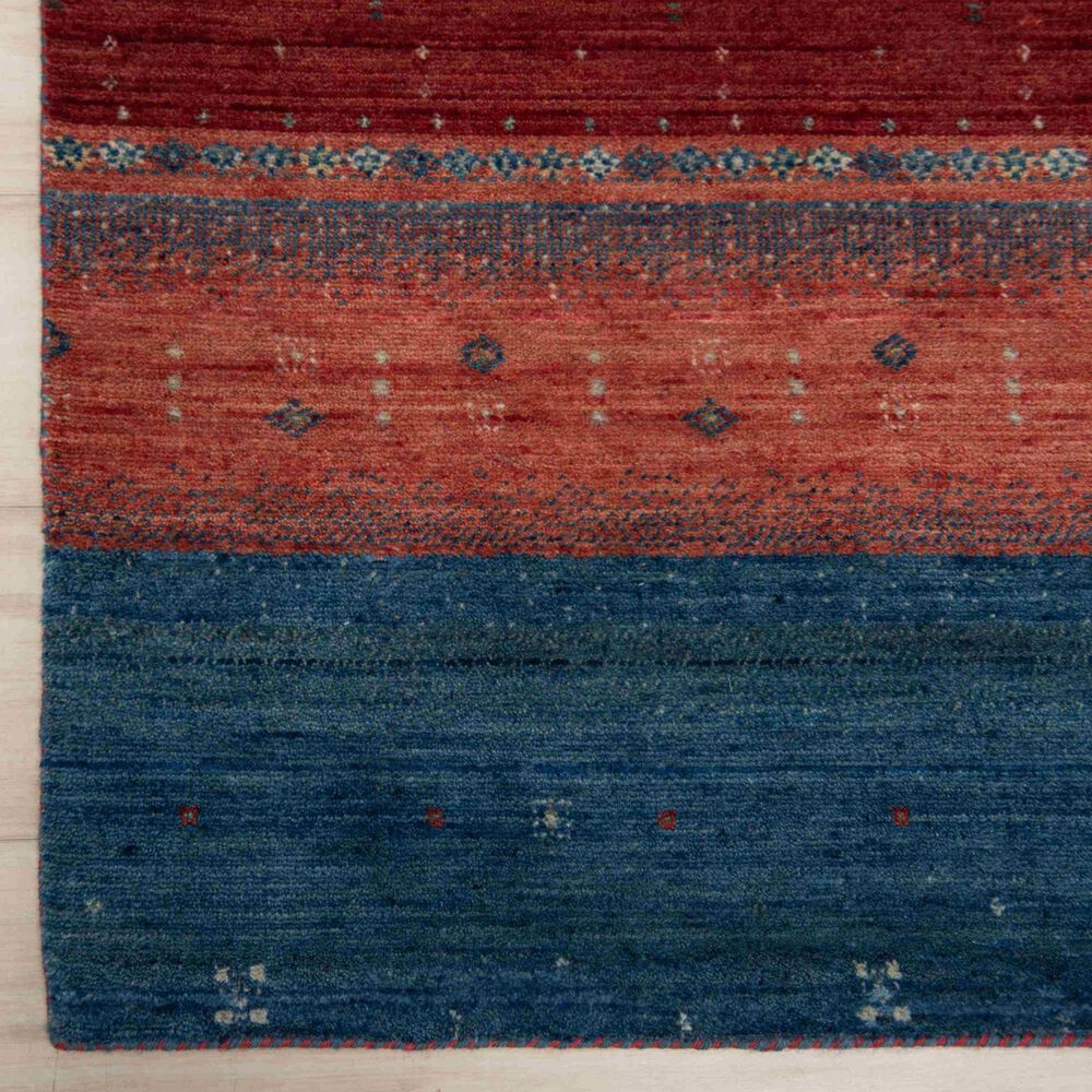 RIZZY Spectrum Dark Blue, Green, Red, Rust and Ivory 4&#39; x 6&#39; Area Rug, , large