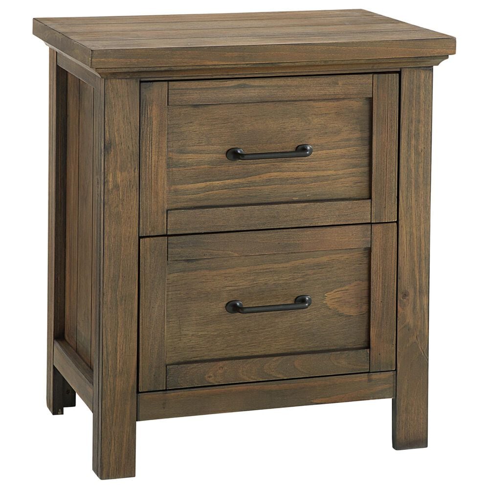 Eastern Shore Westfield Full Panel Platform Panel Bed and Nightstand in Harvest Brown, , large