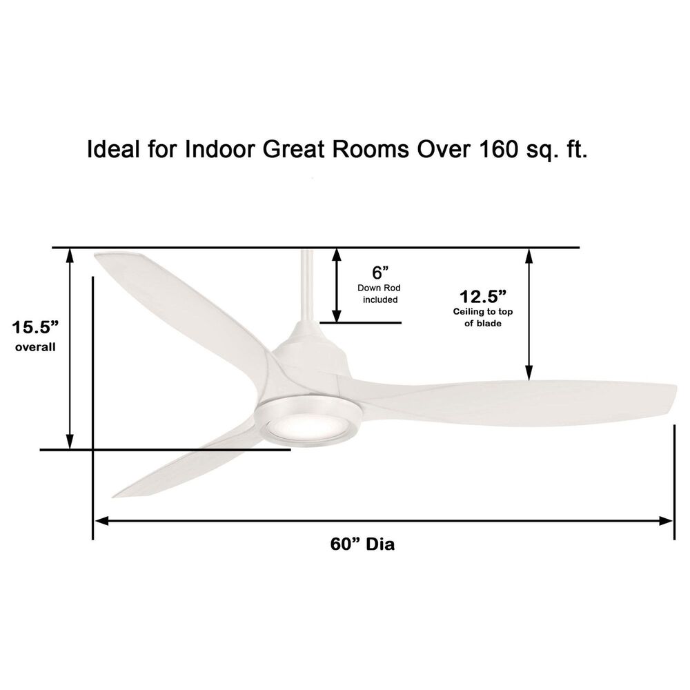 Minka-Aire Skyhawk 60" LED Ceiling Fan in Flat White, , large