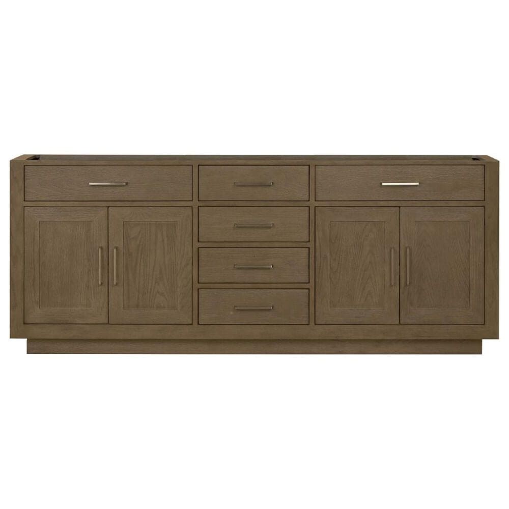 Lexora Home Abbey 80&quot; Double Bathroom Vanity in Grey Oak with 2 cm White Cultured Marble Top and Rectangular Sinks, , large