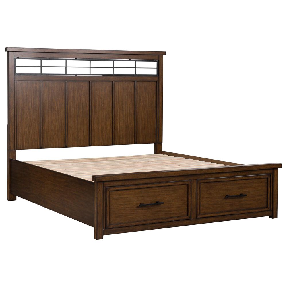 Ashley Taffenbrook 4-Piece King Storage Bedroom Set in Medium Brown and Black, , large