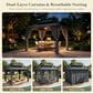 HOMLUX 10" x 12" Patio Hardtop Gazebo with Steel Posts in Dark Gray, , large