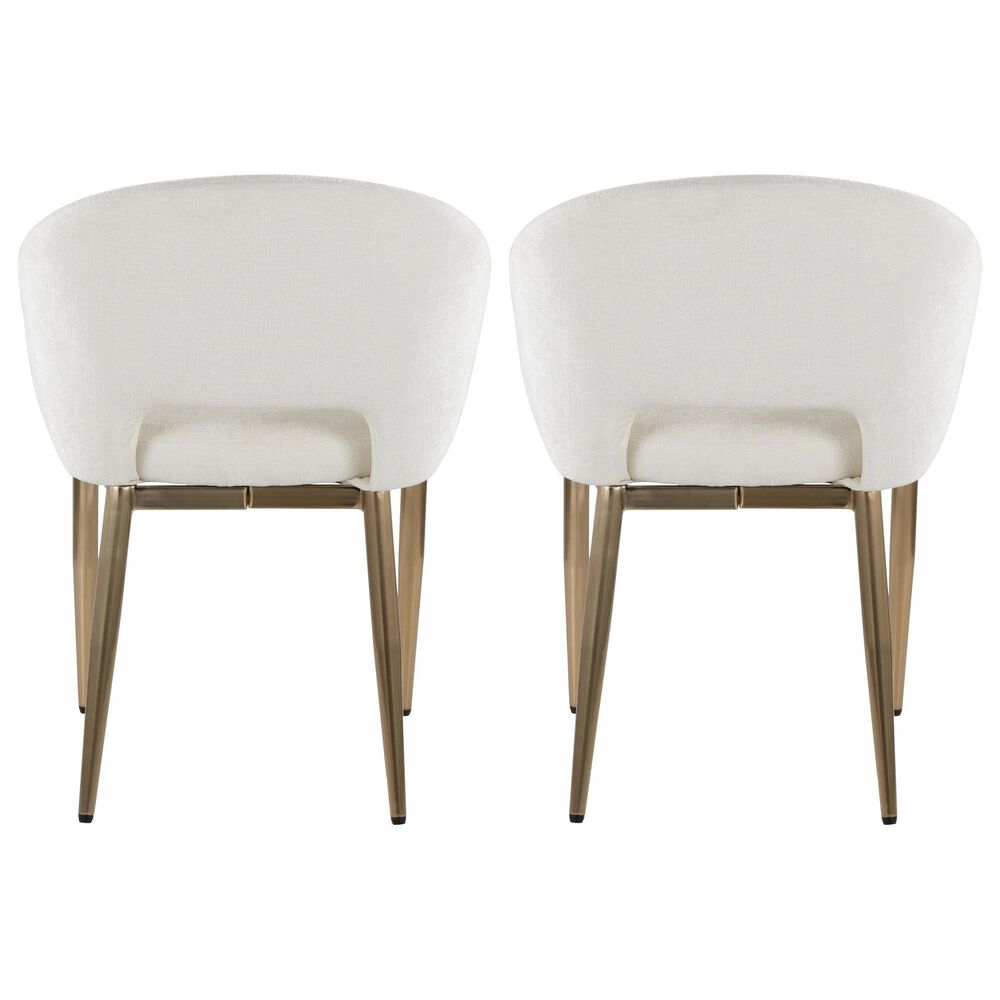 LumiSource Renee Arm Chair with Off-White Fabric Cushion in Gold (Set of 2), , large
