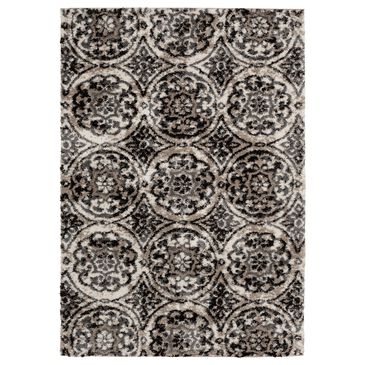 Central Oriental Tulsa Ledyard 5" x 7"3" White Sand and Nickel Area Rug, , large