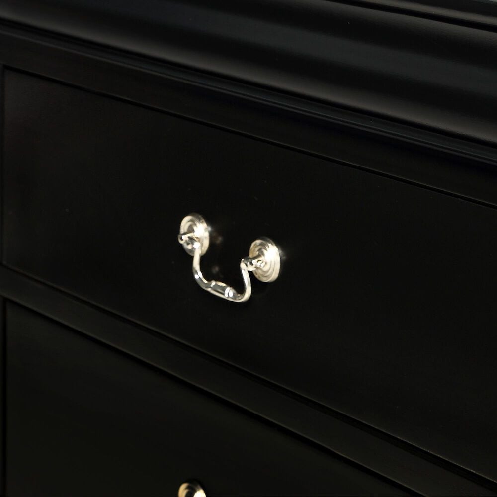 Crown Mark Louis Philip 2 Drawer Nightstand in Black, , large