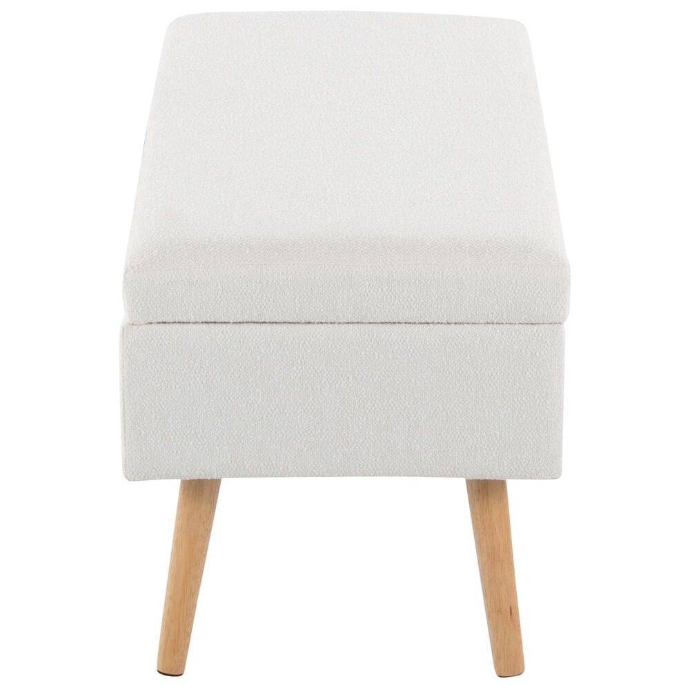 Lumisource Storage Bench with Cream Cushion in Natural, , large