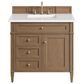 James Martin Brittany 36" Single Bathroom Vanity in Pecan with 3 cm White Zeus Silestone Top and Rectangular Sink, , large