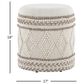 LumiSource Tahoe 18" Pom Pom Storage Ottoman in Beige, , large