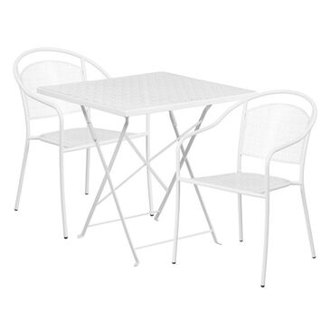 Flash Furniture 3-Piece Patio Table Set in White, , large