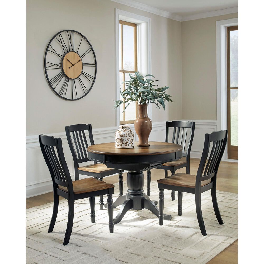 Ashley Clorazi 5-Piece Oval Dining Set in Black and Brown, , large