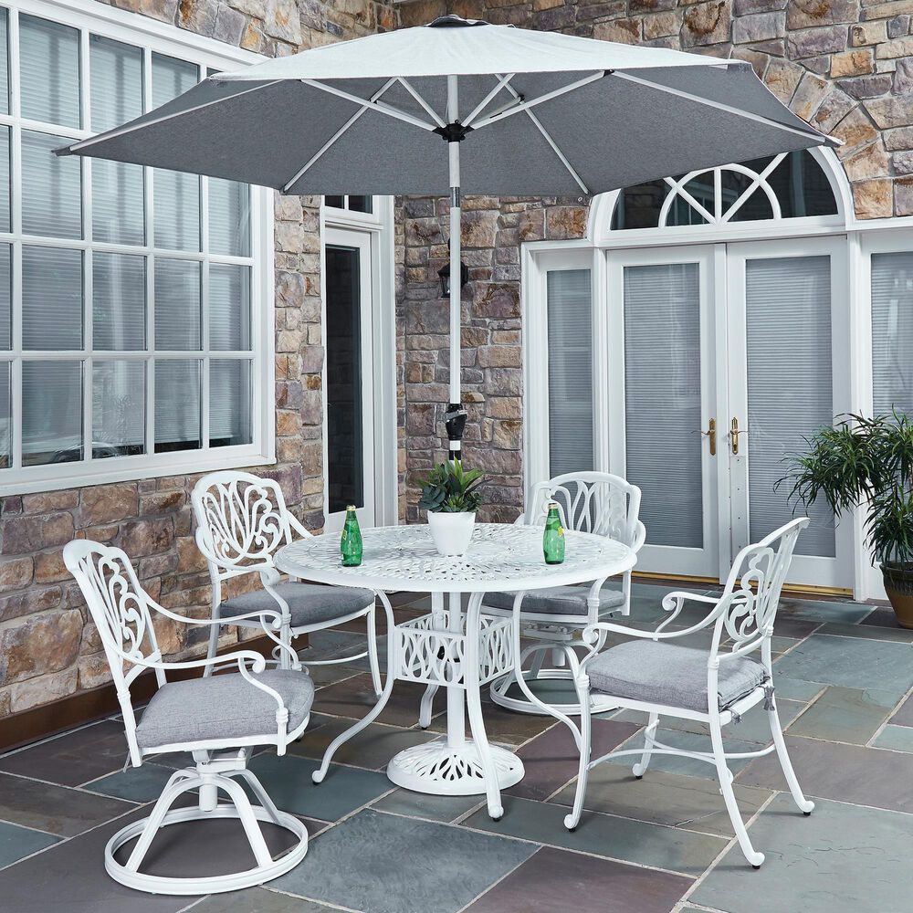 Homestyles Capri 7-Piece Dining Set with Two Swivel Chairs in White, , large