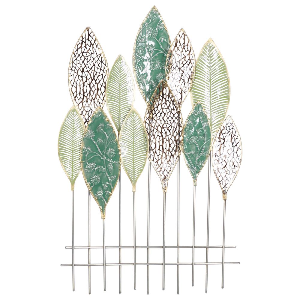 Maple and Jade Traditional Metal Wall Decor in Green, , large