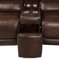 Sienna Designs 3-Piece Power Reclining Curved Sectional with Power Headrest in Brown, , large