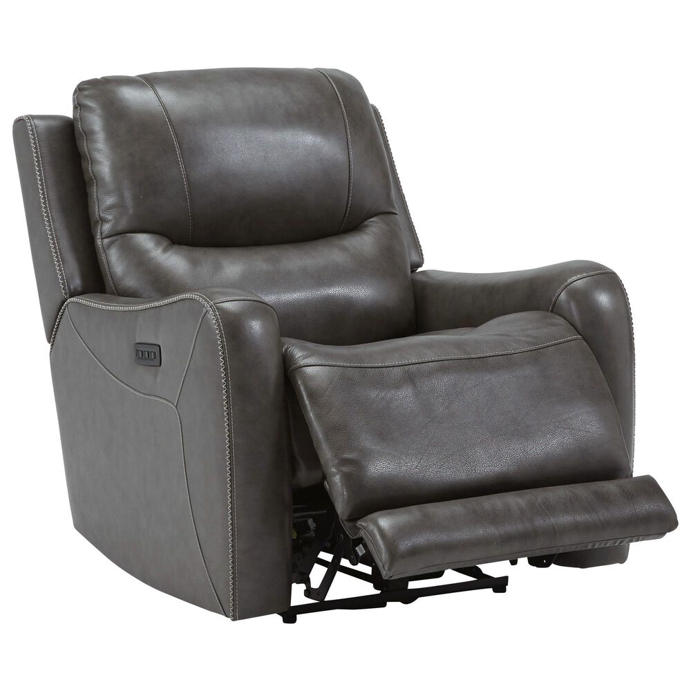 Ashley Galahad Power Zero Wall Recliner in Smoke, , large