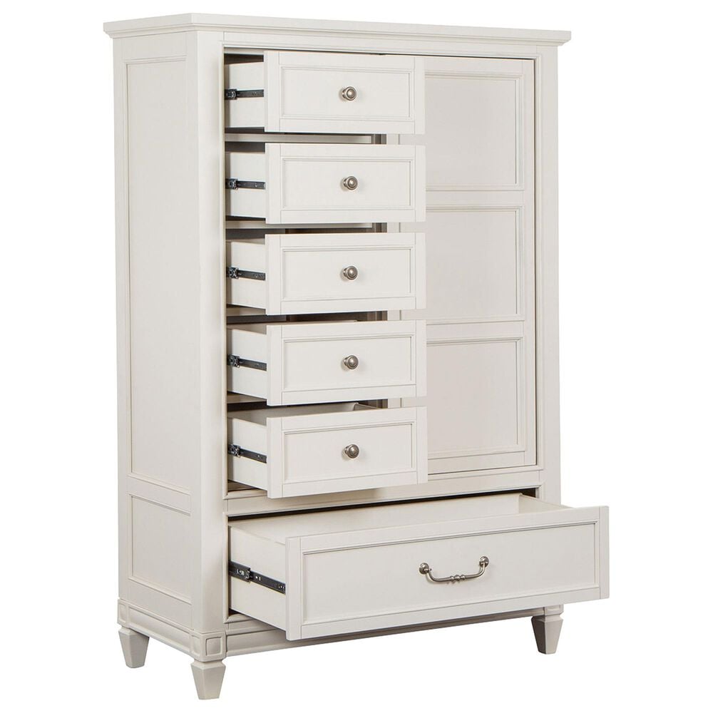 Nicolette Home Willowbrook 6-Drawer Chest with Sliding Door in Egg Shell White, , large