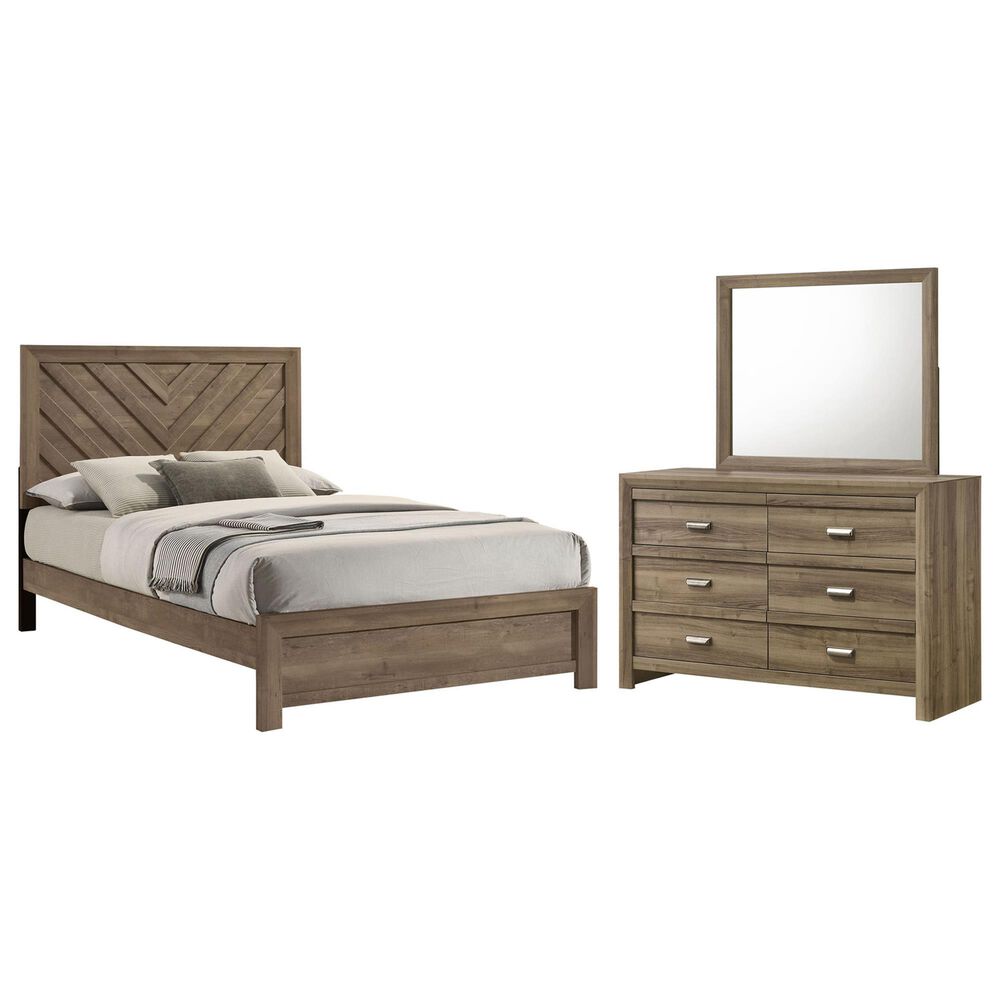 Crown Mark Valor 3-Piece Full Bedroom Set in Light  Brown, , large