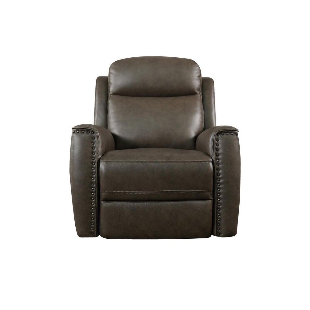 Bassett Douglas Leather Power Recliner in Sable, , large