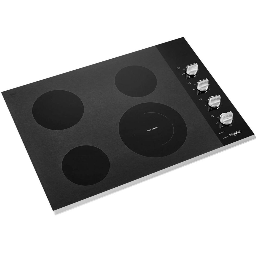 Whirlpool 30&quot; Electric Ceramic Glass Cooktop in Stainless Steel, , large