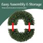 Timberlake 48" Large Christmas Wreath with 200 LED Lights in Green, , large