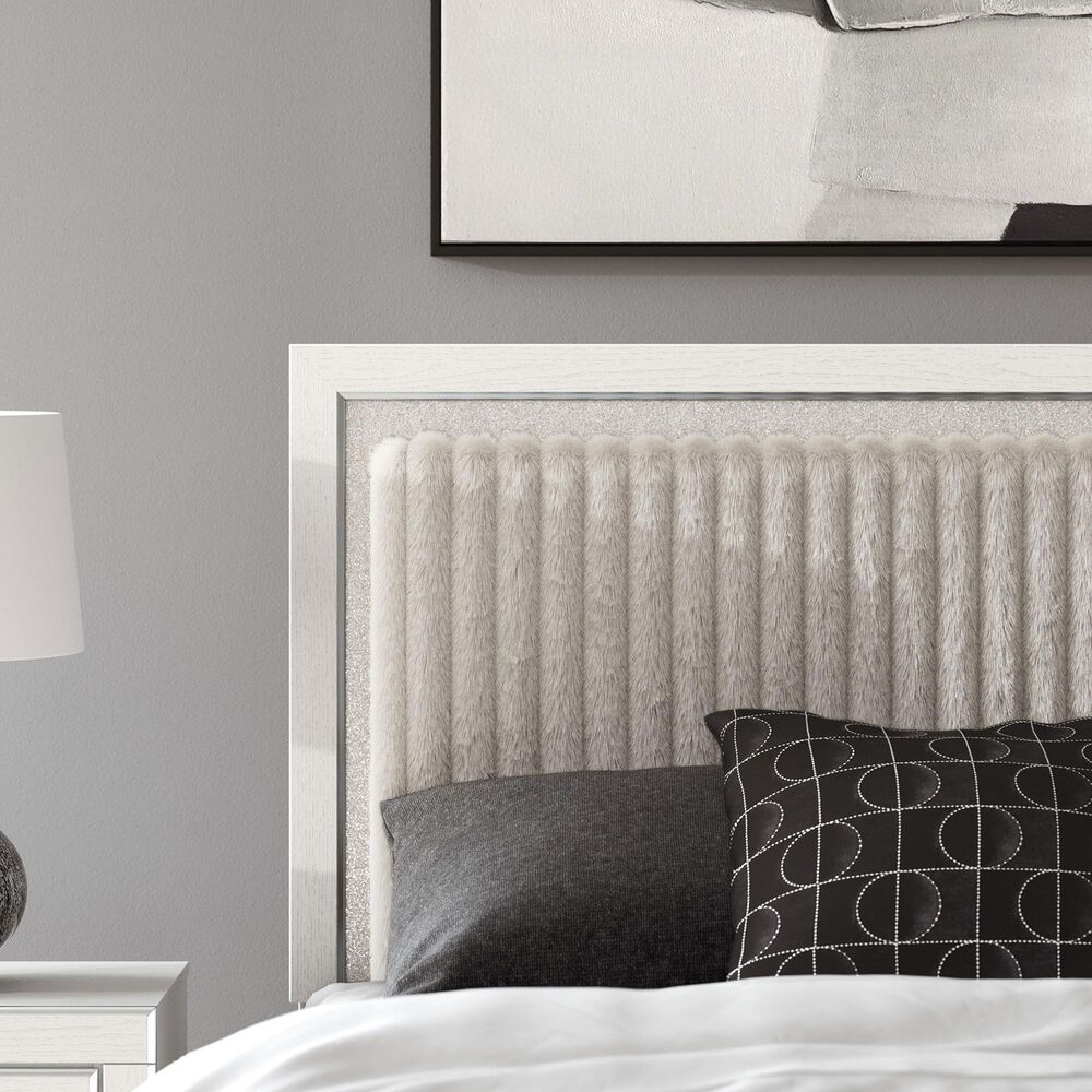 Ashley Zuraleus 3-Piece Queen Upholstered Panel Bedroom Set in Matte White, , large