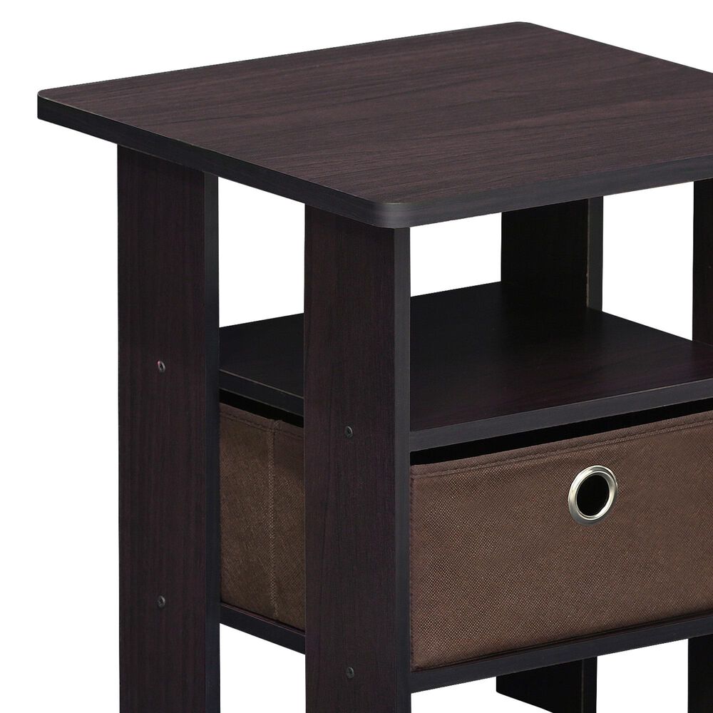 HOMLUX 1-Drawer End Table in Dark Walnut, , large