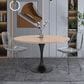Leisuremod LeisureMod Verve Collection 48 Round Dining Table, Black Base with Light Natural Wood MDF Top, , large