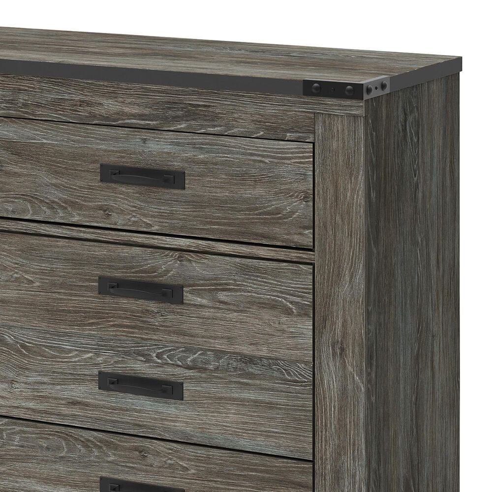 Ashley Frandern 5-Piece Twin Panel Storage Bedroom Set in Rustic Warm Gray, , large