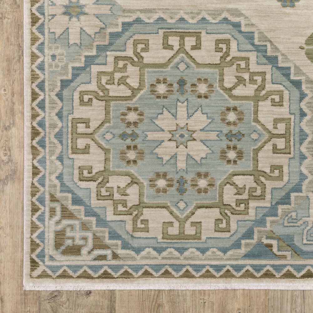 Oriental Weavers Maeve MAE03 Beige and Blue 6&#39;7&quot; x 9&#39;6&quot; Area Rug, , large