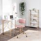 Lumisource Tania Task Chair with Pink Velvet Cushion in Gold, , large