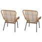 Hearth and Haven McCaskillOutdoor Rattan Club Chair with Iron Frame in Gray (Set of 2), , large