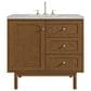 James Martin Laurent 36" Single Bathroom Vanity in Honey Oak with 3 cm Eternal Jasmine Pearl Silestone Top and Rectangular Sink, , large