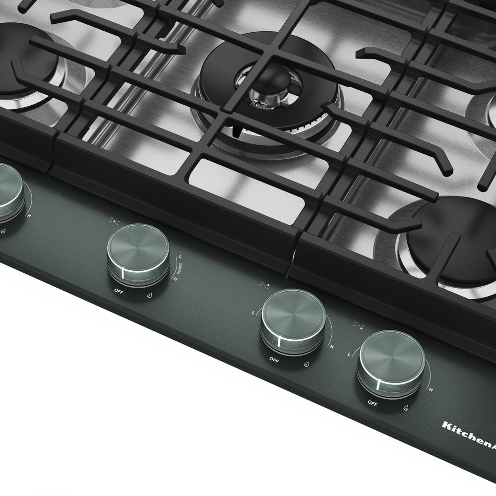 KitchenAid 30" Gas Cooktop with Aluminum Griddle and LED Backlit Knobs in Juniper, , large