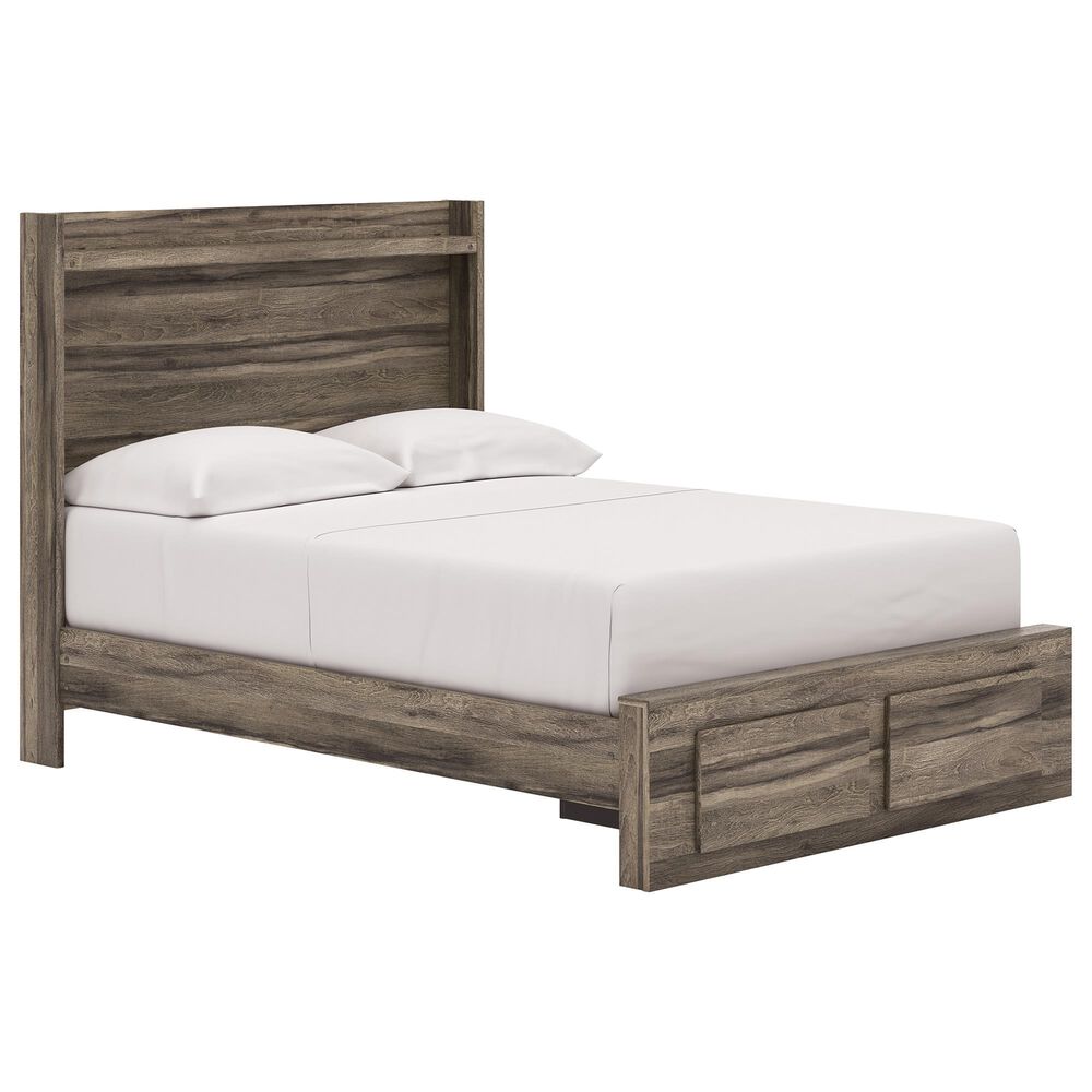 Ashley Elbrim Full Bed with Footboard Storage in Weathered Brown, , large