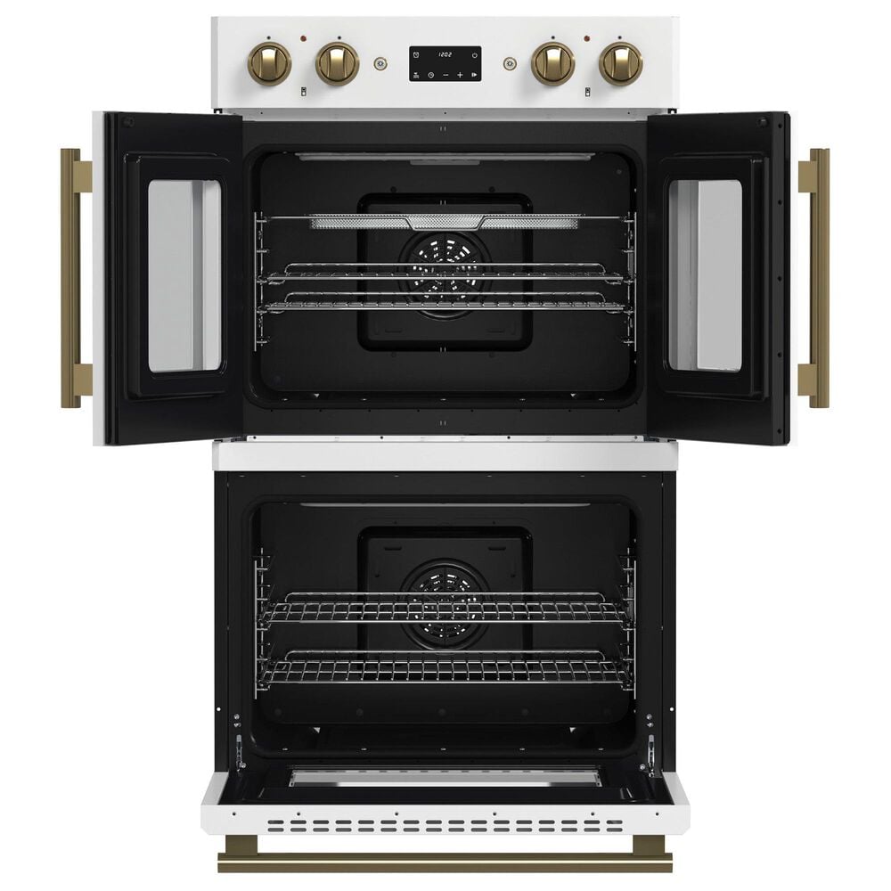 Forno Asti 30" Double Electric Wall Oven with Upper French Door in White, , large