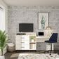 DHP Kelly 3 in 1 Media Dresser & Desk in Ivory Oak, , large