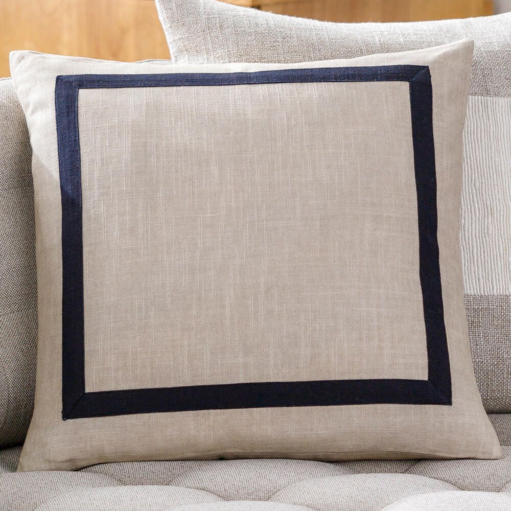 Surya Ritzy 20&quot; x 20&quot; Throw Pillow in Black and Beige, , large