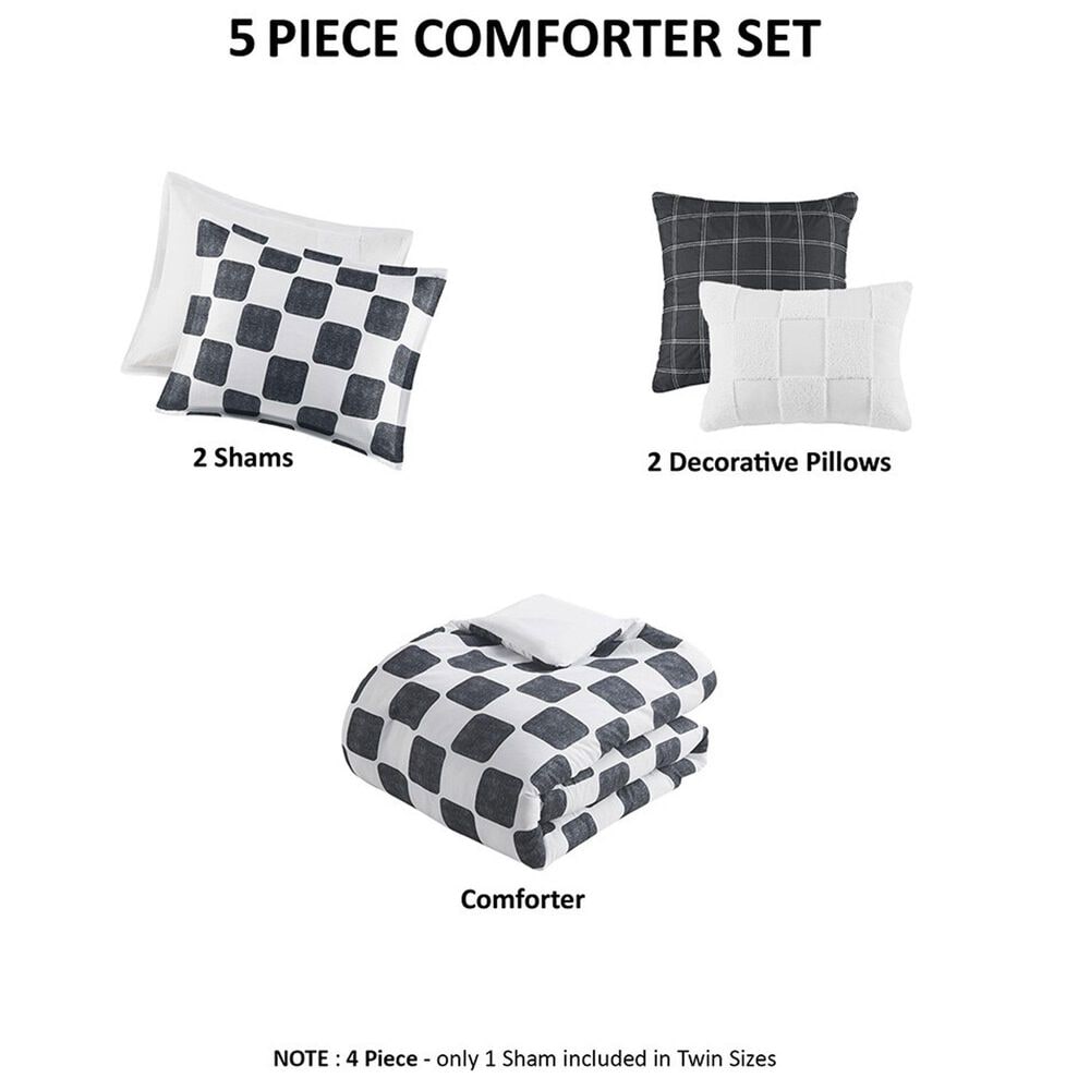 Hampton Park Miley 4-Piece Twin/Twin XL Comforter Set in Black and White, , large