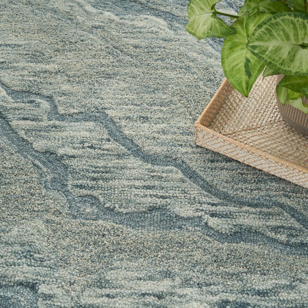 Nourison Graceful 5&#39;3&quot; x 7&#39;3&quot; Blue Area Rug, , large