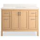 Kohler Hadron 48" Single Bathroom Vanity in Light Oak with 3 cm Bianco Bella Quartz Top and Oval Sink, , large