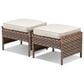 Hearth and Haven Patio Wicker Ottoman with Open Base Design in Beige (Set of 2), , large