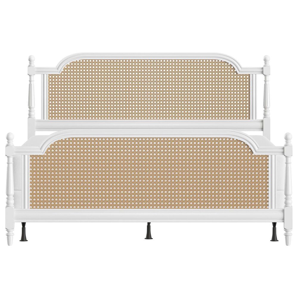 Richlands Furniture Melanie King Poster Panel Wood Bed in White, , large