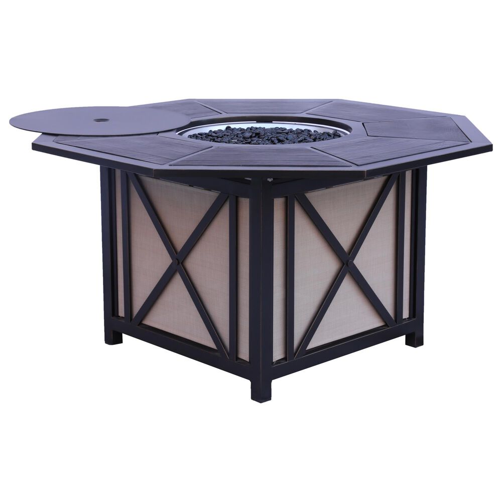 GatherCraft Denison 5-Piece Octagon Firepit Chat Set in Splendor Wheat, , large