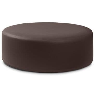 Jaxx Candler Round Ottoman in Chocolate, , large