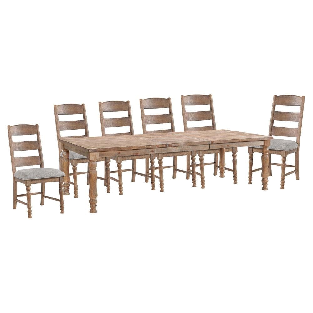 Hawthorne Furniture Highland 7-Piece Rectangular Dining Set in Rustic Sandwash, , large