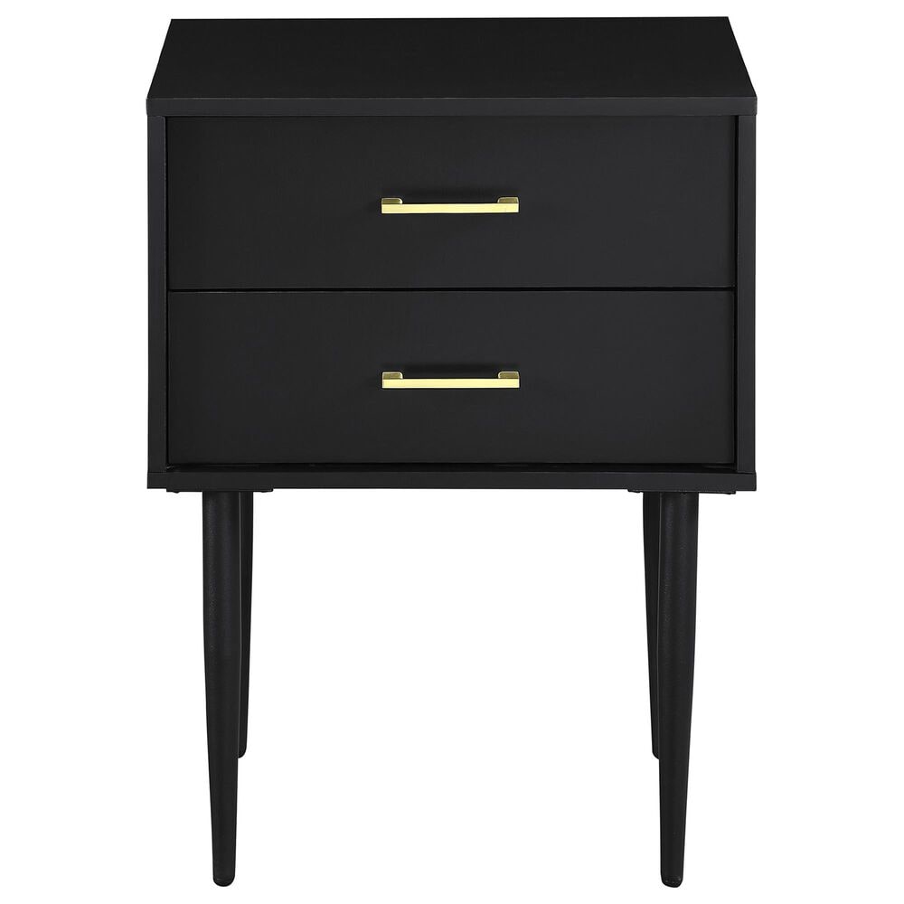 Walker Edison Olivia 20&quot; 2-Drawer Side Table in Black, , large