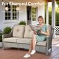 HOMLUX 5-Piece Patio Conversation Set with Two Ottomans in Beige, , large