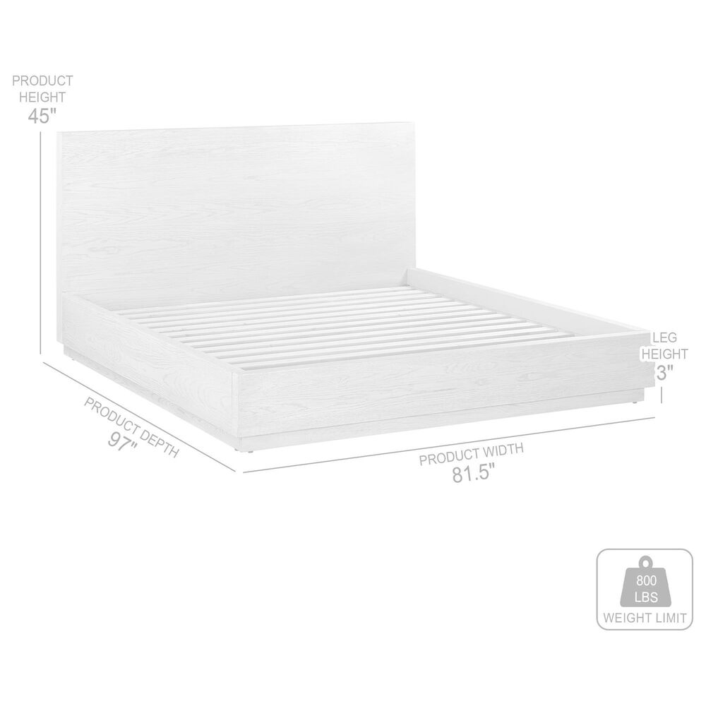 Blue River Abbey King Platform Bed in Silver Grey Oak, , large