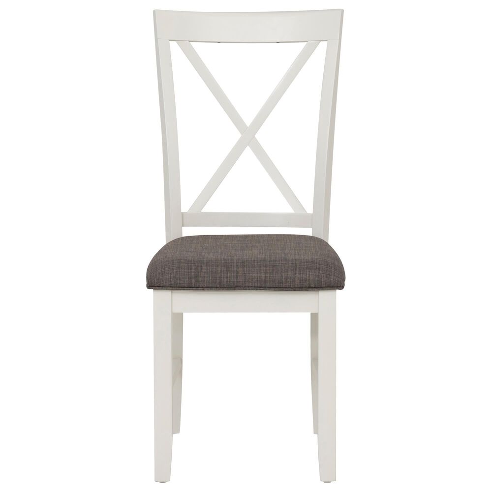 Linon Home Decor Jane Side Chair with Taupe Cushion in Vanilla White, , large
